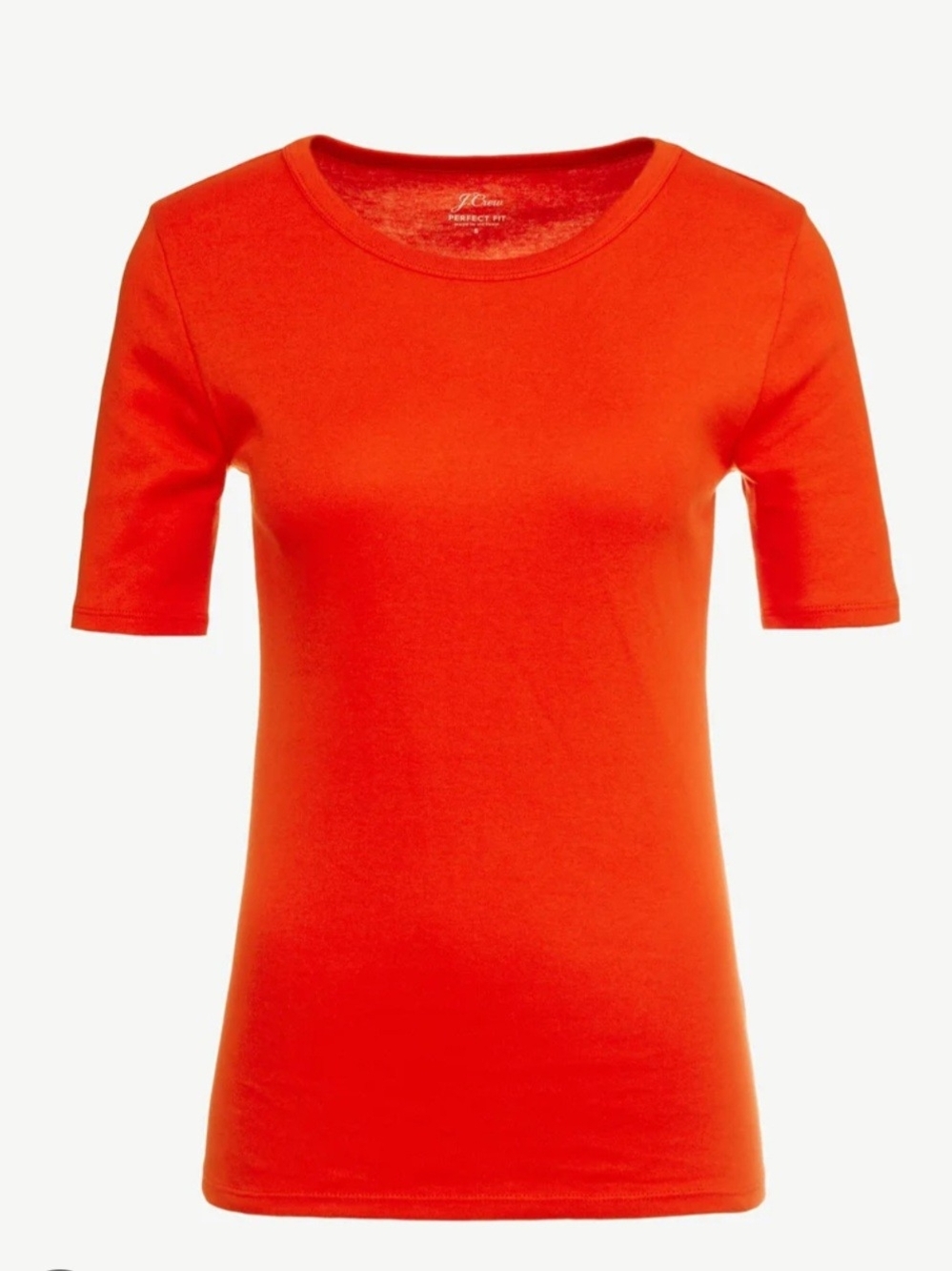 J. Crew Short Sleeve Crewneck Tee in Bright Orange Cotton Sz M